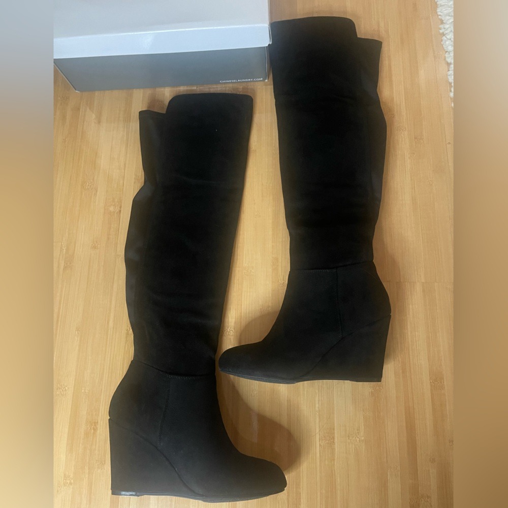 Chinese Laundry Black Over-the-Knee Boots